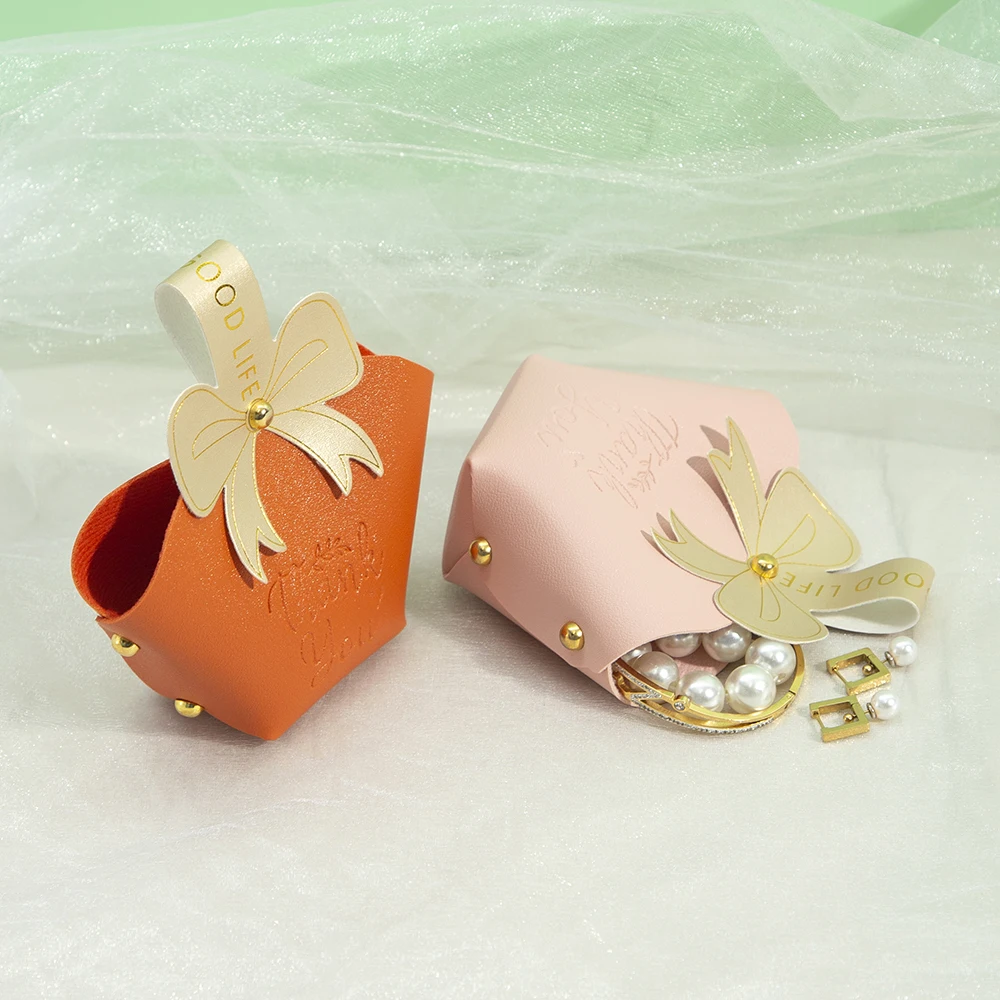 PU Leather Bag Jewelry Packaging Wedding Box for Candy Chocolate Ring Earring Bracelet Velvet Flannel Cotton Pouch Custom Logo