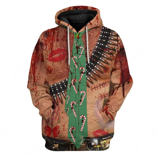 Funny Design Christmas 3D Printed Hoodies For Men Clothes Fashion New In Hoodie & Sweatshirts Santa Claus Cosplay Y2k Tops 2