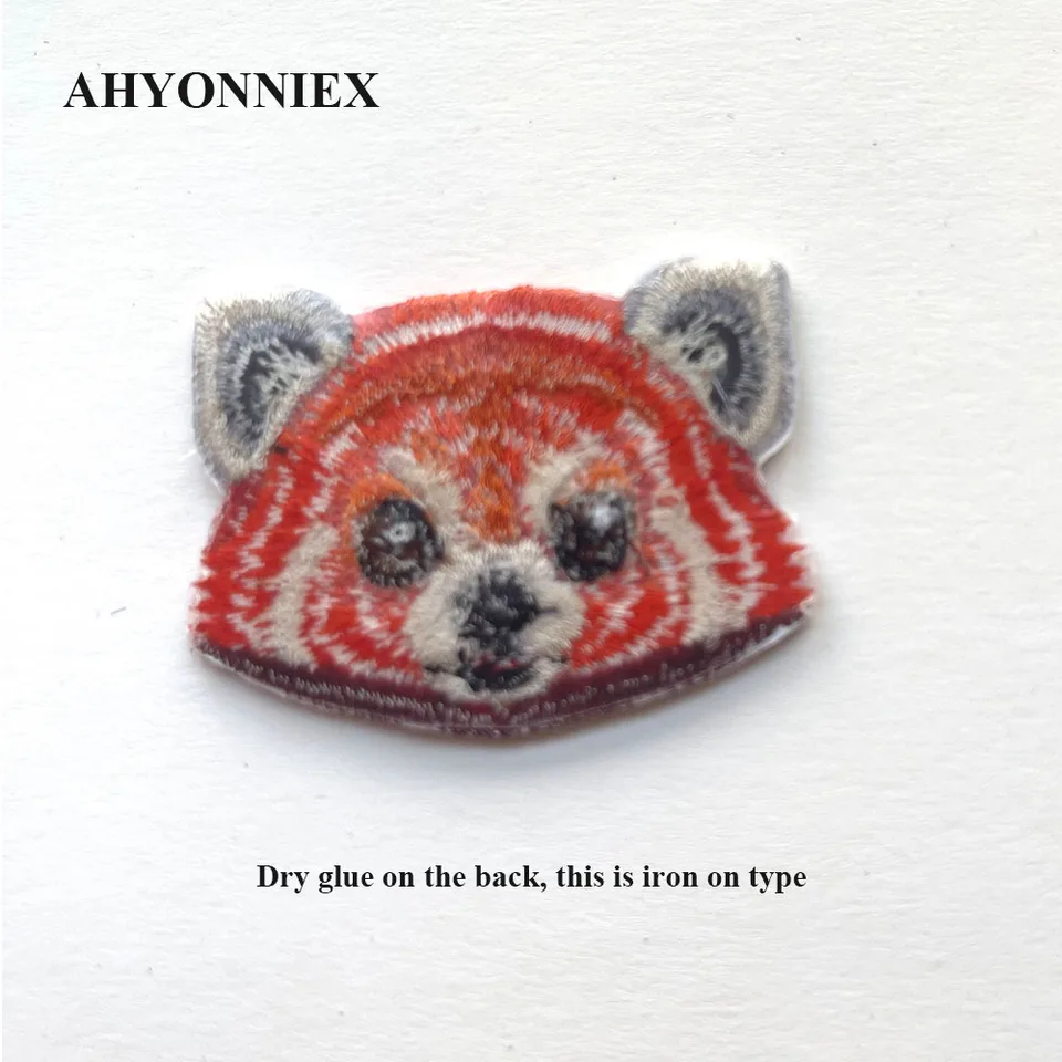 Parches Brodés Panda Rouge Pour Vêtements, Type Bon Marché, 10