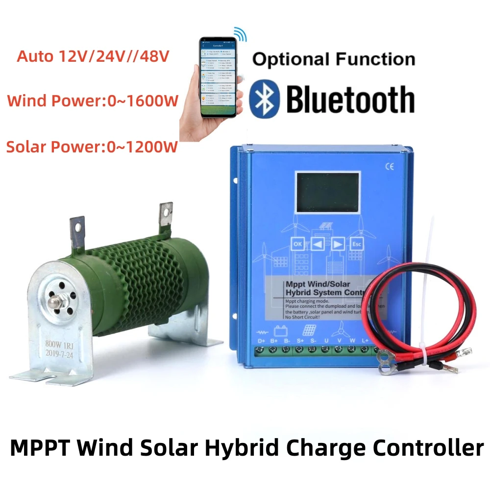 

2000W MPPT Hybrid Solar Wind Charge Controller 12V 24V 48V PV Wind Turbine WIFI Regulator For LiFePO4 Lithium Lead Acid Battery