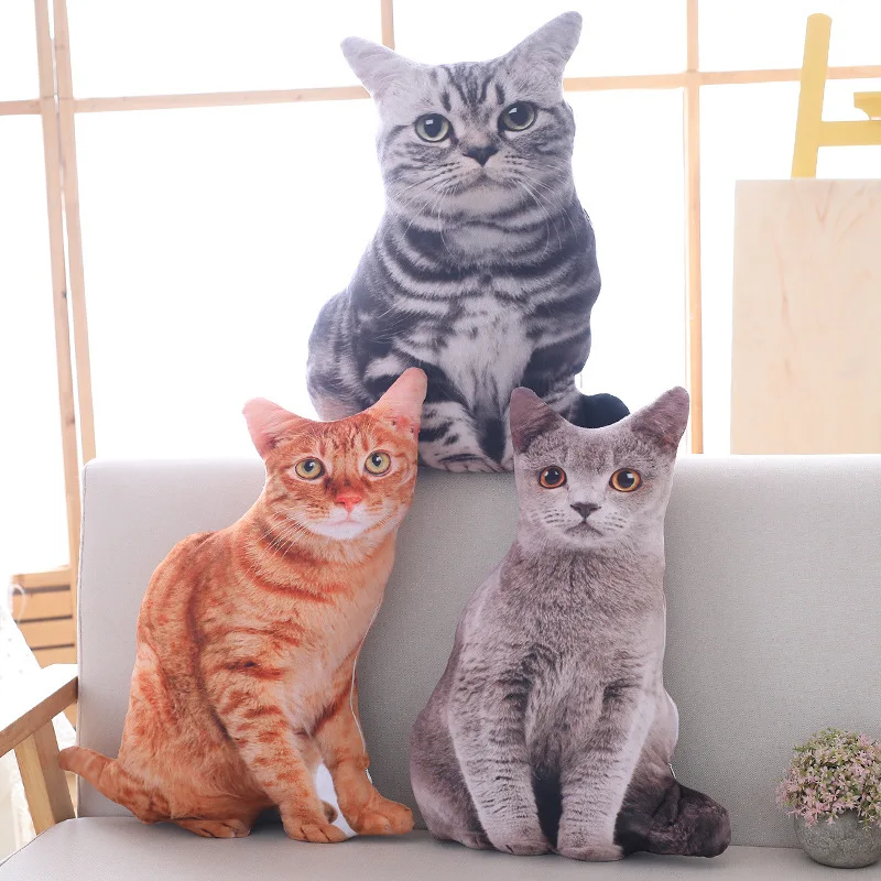 Cute Simulation Cat Plush Doll Pillow 3D Three-dimensional Cat Sleeping Pillow Sofa Cushion Nap Pillow 4