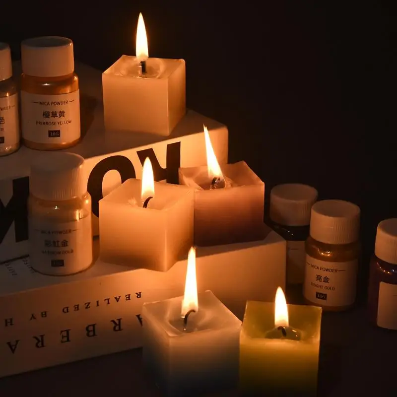 Mica Powder Pigment 10g Pearlescent Mica Powder Candle Making Toning Paint DIY Homemade Creative Aromatherapy Candle Decoration Coloring Materials