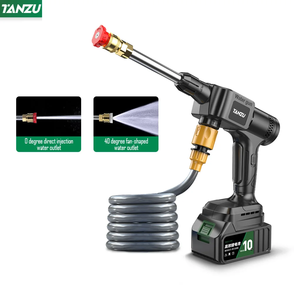 Cordless High Pressure Electric Water Gun 21V 1000W Car Wash Washer Sprayer For Auto Home Garden Clean With Li-ion Battery Tanzu 4