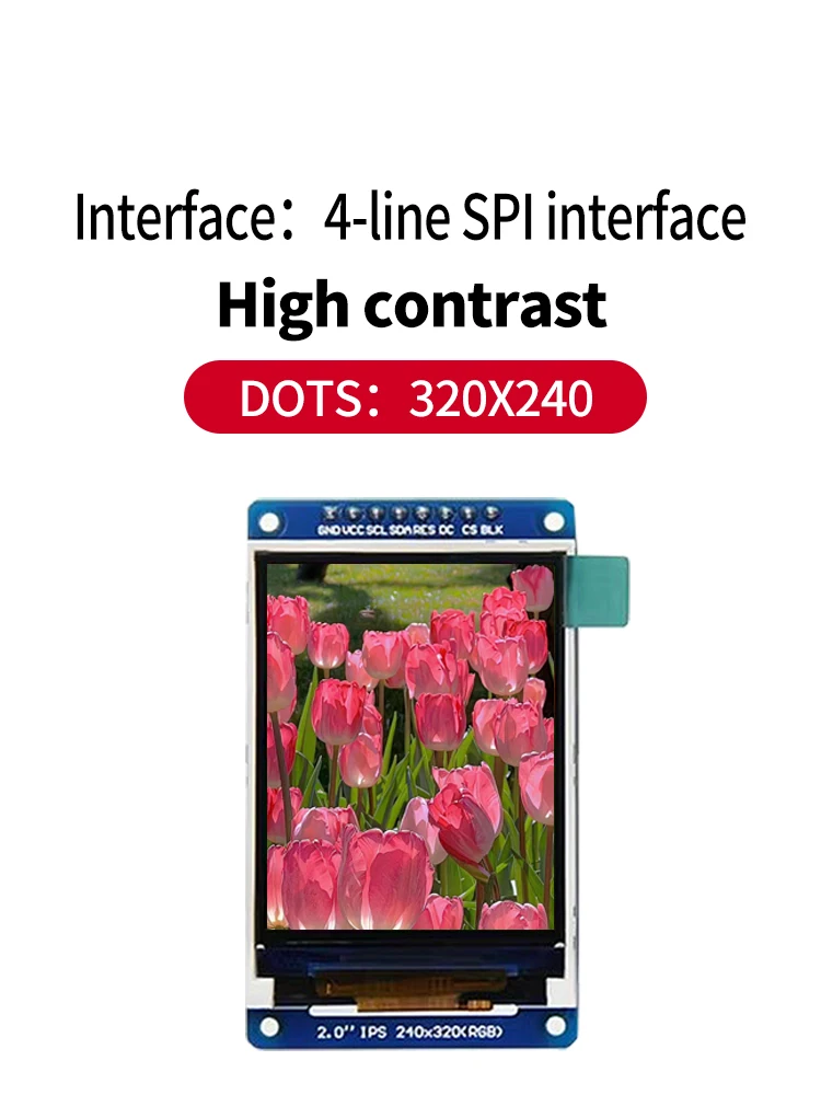 ST7789 RGB 65K Color 2.0 Inch 320*240 IPS Display Module 2.0" 4-line SPI TFT LCD Screen 320x240