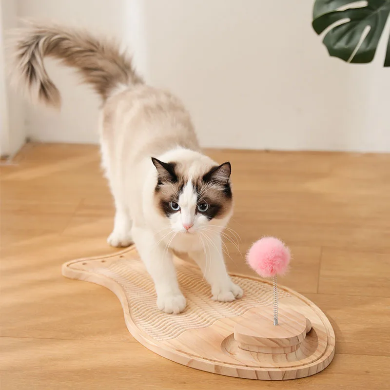 Solid Wood Cat Scratcher Does Not Drop Debris Cat Scratching Board