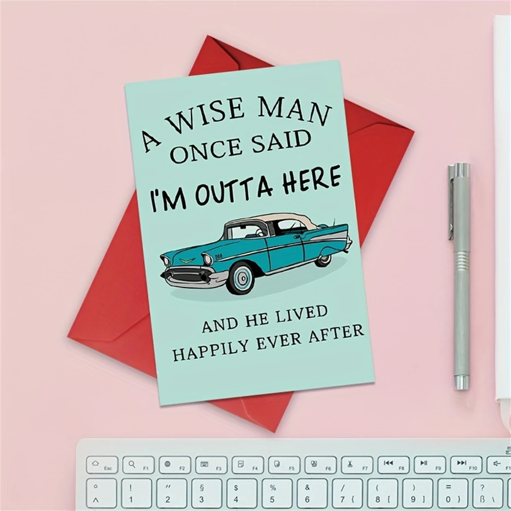 남성용 재밌는 은퇴 카드, 직장 동료 퇴근 카드, 상사 아빠 삼촌 은퇴 선물, '한 번 현자, 1 개