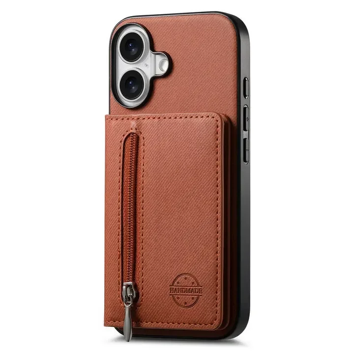 Luxury Zipper Leather Wallet Back Cover - Premium Case and Etui