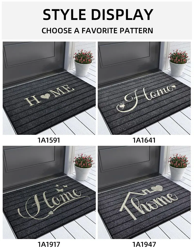 Striped Door Mat - Machine Washable Soft Absorbent Floor Carpet for Bathroom Entrance