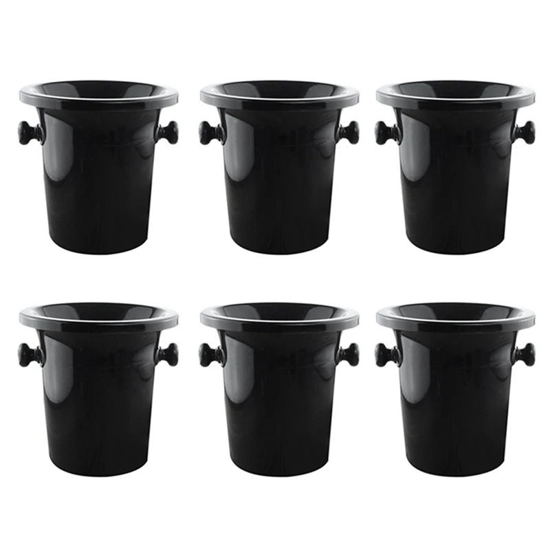 

HOT SALE 6X Wine Dump Black Plastic Wine Spittoon - Standard Size With Black Funnel Champagne Bucket