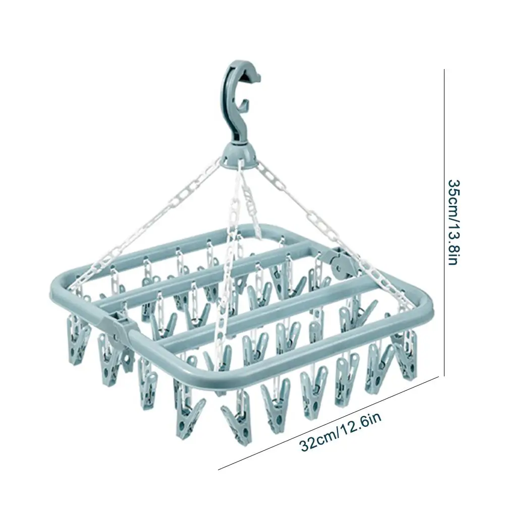 Socks Drying Hanger Foldable Laundry Hangers With 32 Clips Socks Underwear Rack Multifunctional Hanging Drying Rack clothes drying rack clothes hangers clothes drying clips