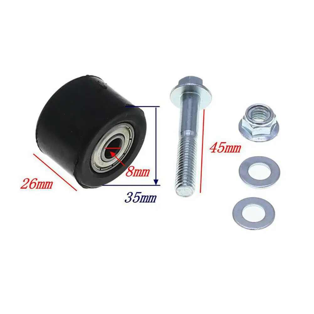 2Pcs 8mm Drive Chain Pulley Roller Slider Tensioner Wheel Guide For Yamaha YFM350 Dirt Street Bike Motorcycle Accessories