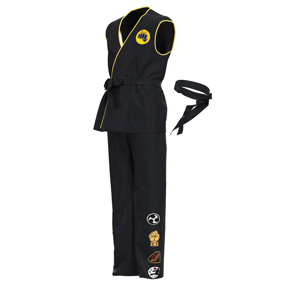 CARNEVALE HALLOWEEN VESTITO KARATE KID KIMONO COBRA KAI ADULTO BAMBINO