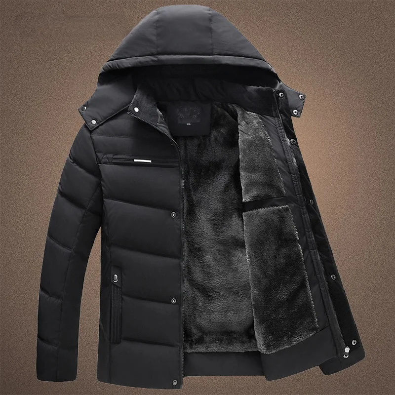

Winter Thicken Parkas Men Hooded Waterproof Men's Overcoat Windproof Mens Jacket Warm Loose Down Casual Padded Coats Male New