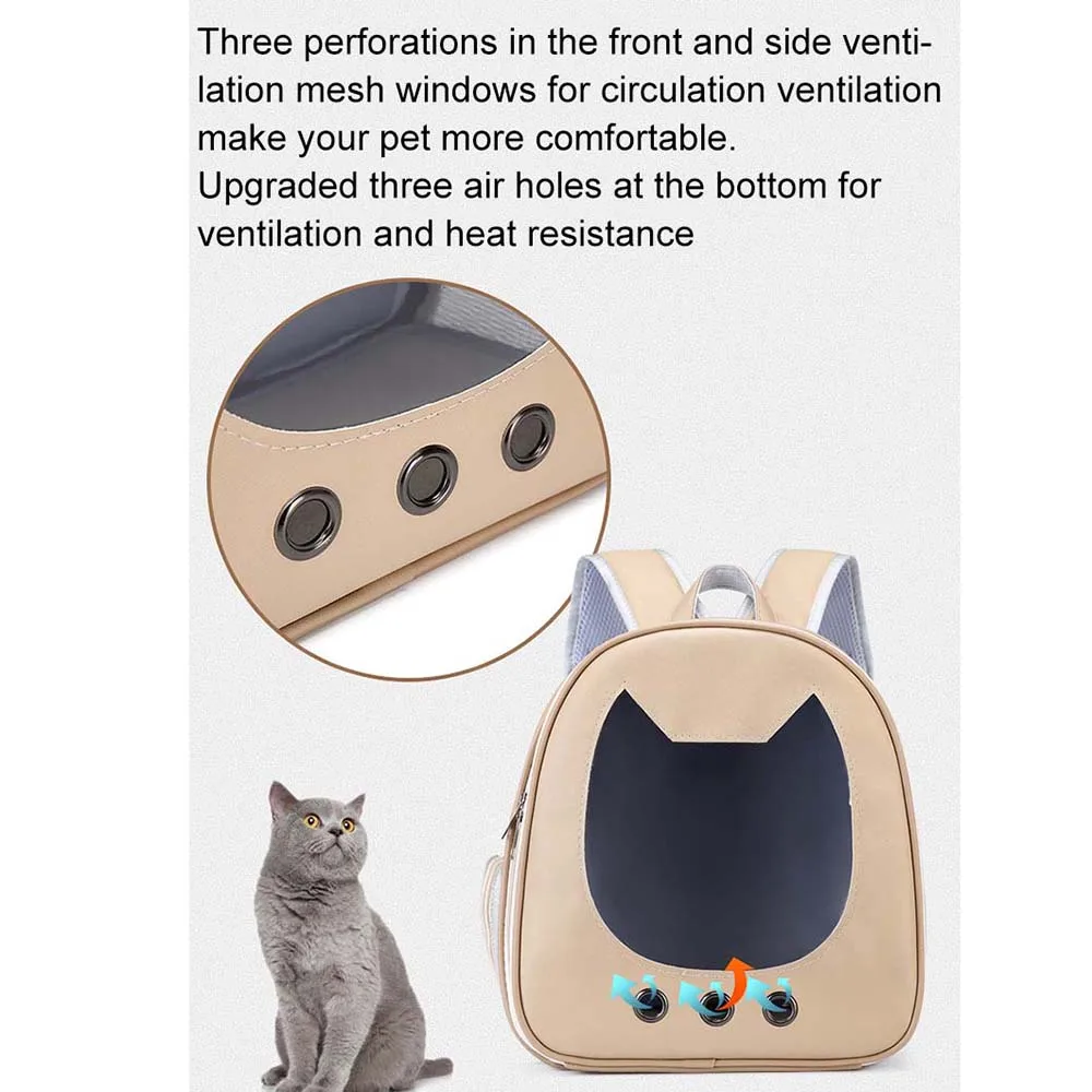 Cat Carrier Bag PU Portable Travel Outdoor Backpack for Cat Small Dogs Transparent Breathable Carrying Shoulder Bag pet carrier backpack pet bag pet carrier bag Pet Supplies