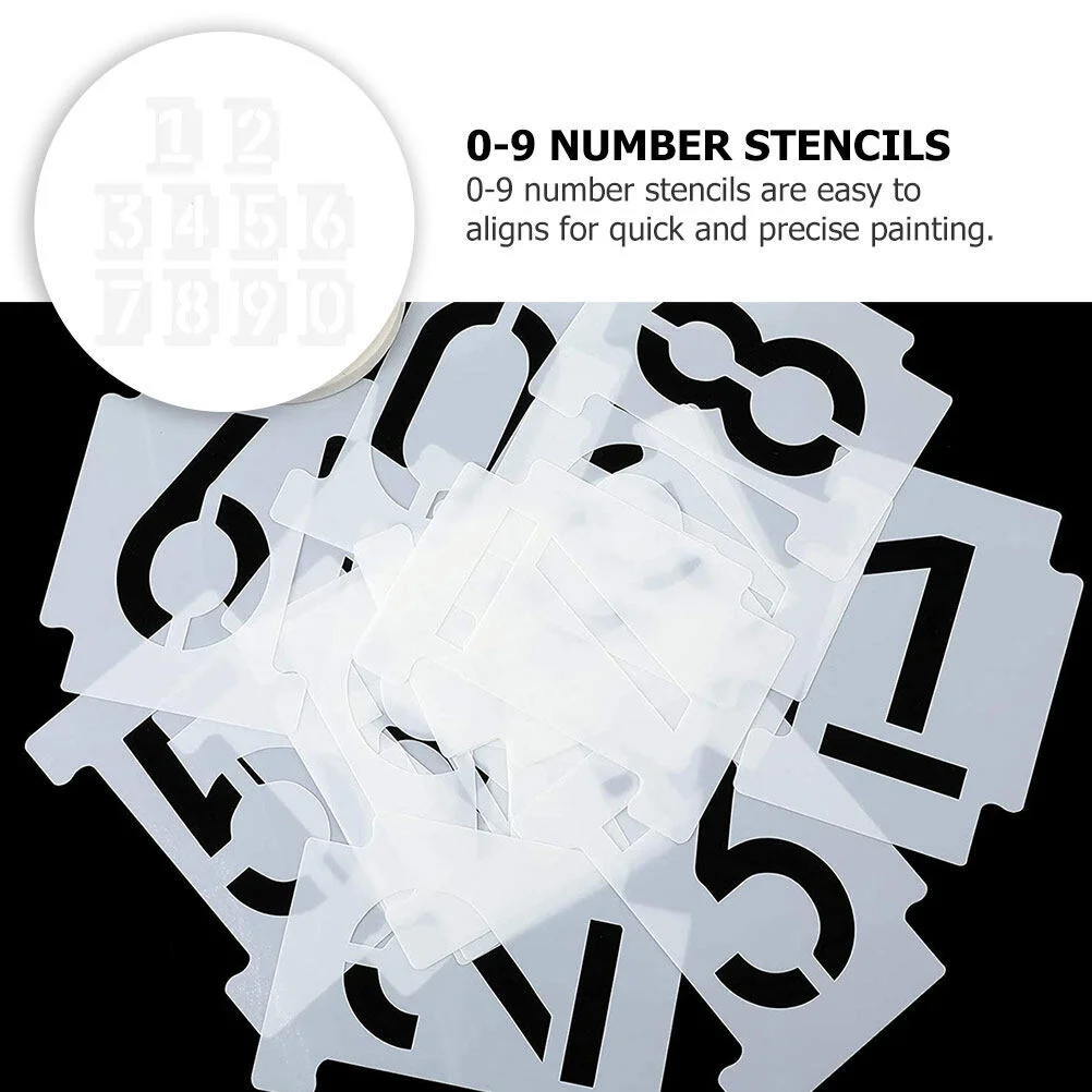 2 Sets Hollow Numbers Reusable Spray Stencils Curb Kit Address Painting  Graffiti Template DIY Out - AliExpress