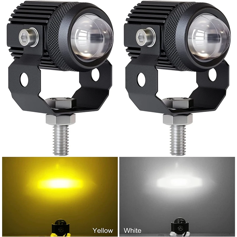 듀얼 라이트 내장 드라이버 LED 렌즈 스포트라이트 작업등, 오프로드, SUV, ATV, UTV, 트럭, 보트용 범용, 8-80v, 2 개