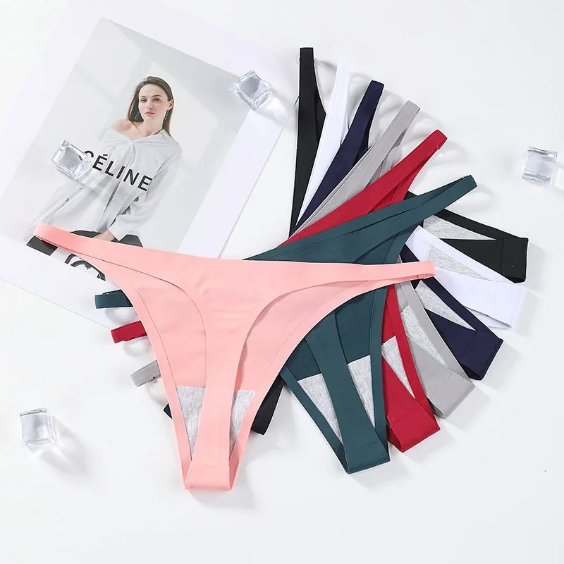 Women's Ice Silk Panties Traceless Thong Briefs Bikini Briefs Low Waist Quick Dry Fashion Triangle