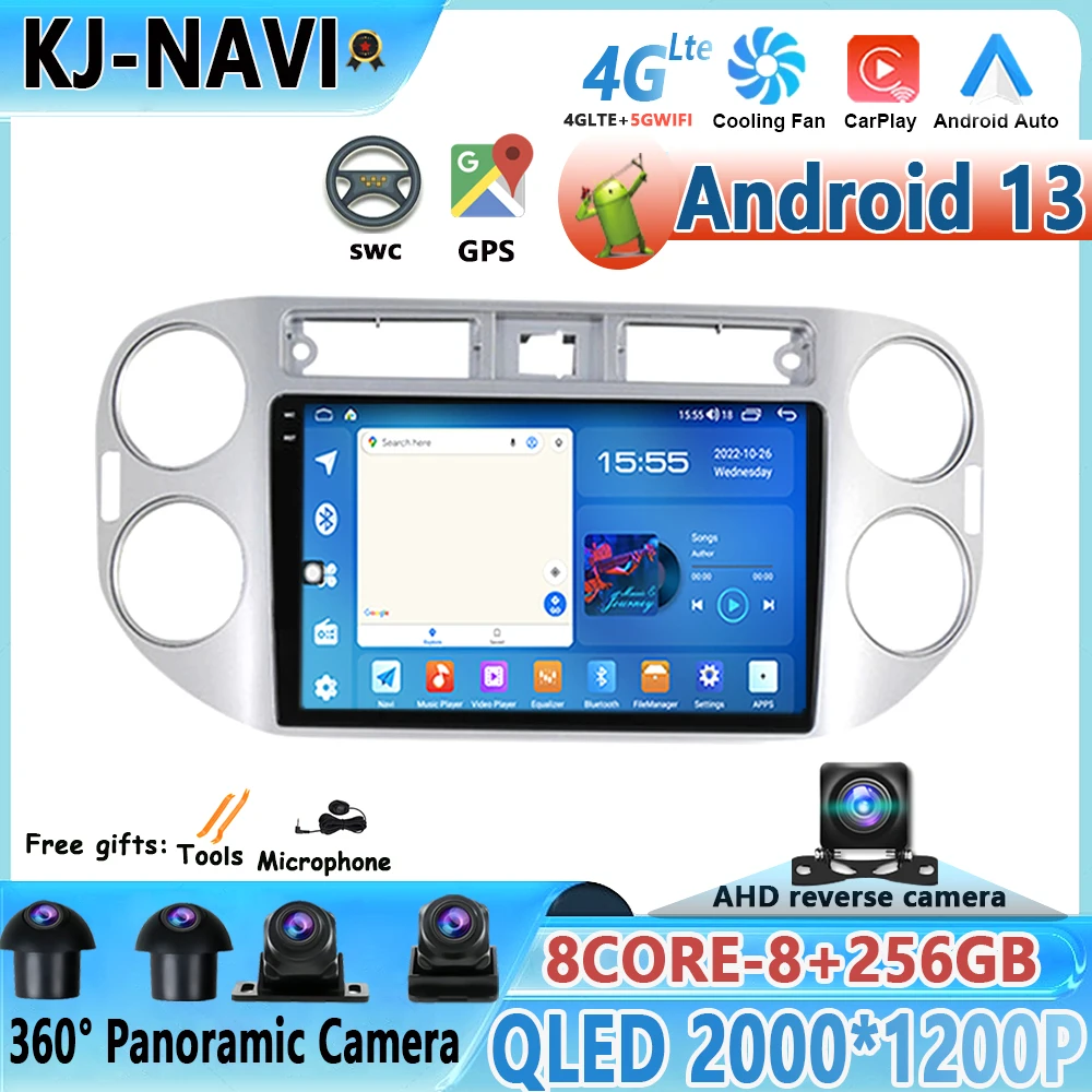 

Car Radio Stereo Android 13 For Volkswagen Tiguan 1 NF 2006 - 2016 Multimedia Navigation GPS Video Player DSP Wireless Carplay