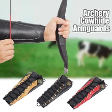 

Archery Cowhide Arm Guard With Adjustable Straps Protective Gear Lightweight Bracer Gauntlet Medieval Cosplay Hunting Accessory