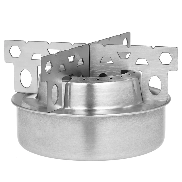 Kültéri Alkohol Kályha Kereszttartó Rozsdamentes Acél Égő Hordozható Kemping Főző Könnyű Hátizsák - Image 4