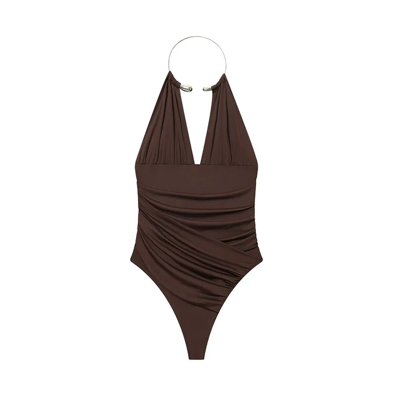 Women Halter Bodysuit Sexy Sleeveless Body Top Female Fitting Bodysuit Summer Fashion Streetwear Woman Jumpsuit Tops