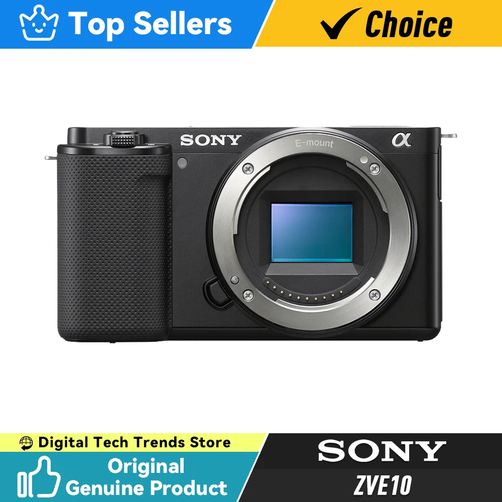 Sony ZVE10 Alpha ZV-E10 E-Mount Mirrorless Camera Vlog Camera Digital Compact with 16-50mm Lens Professional Cameras E10