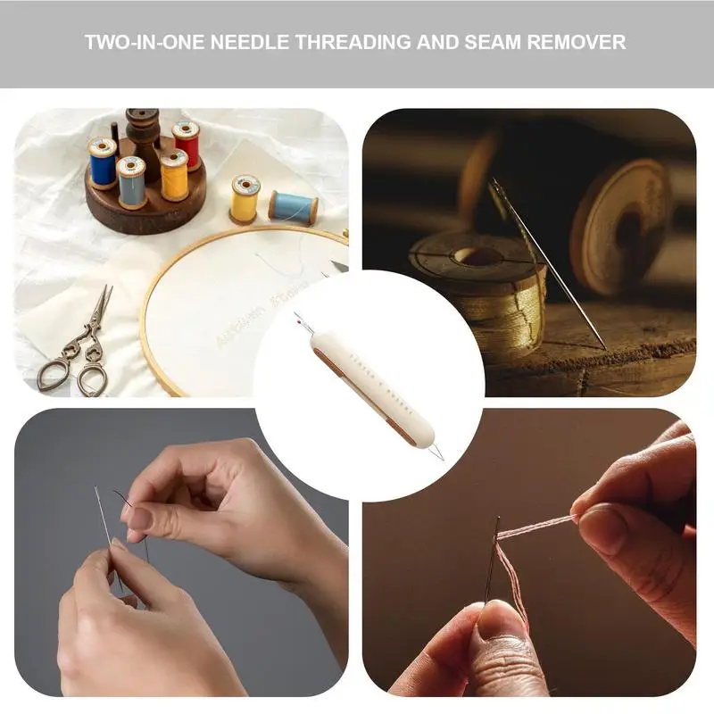 Sewing Seam Rippers 2-in-1 Threader Stitching Remover Household Sewing Accessories Sewing Seam Thread Remover Sewing Accessories