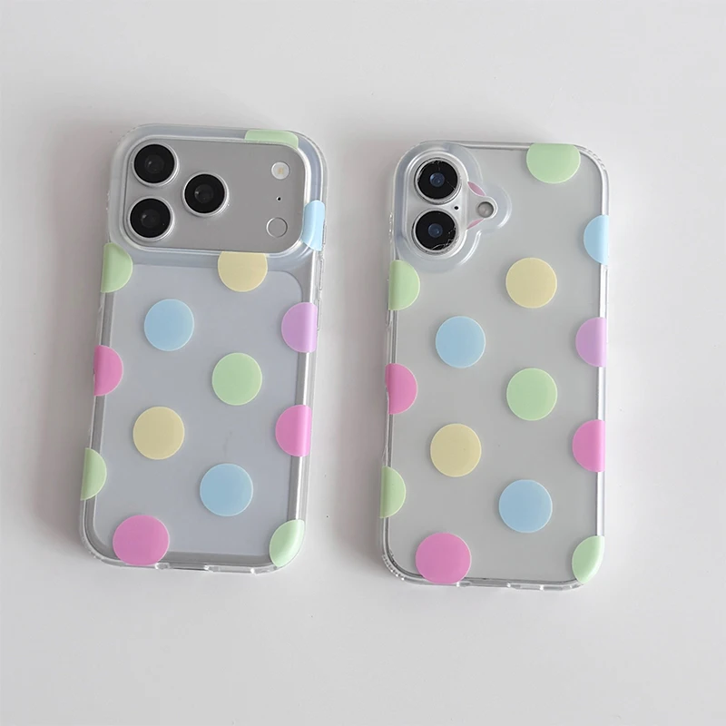 Vibrant Polka Dot Clear Phone Case Cover