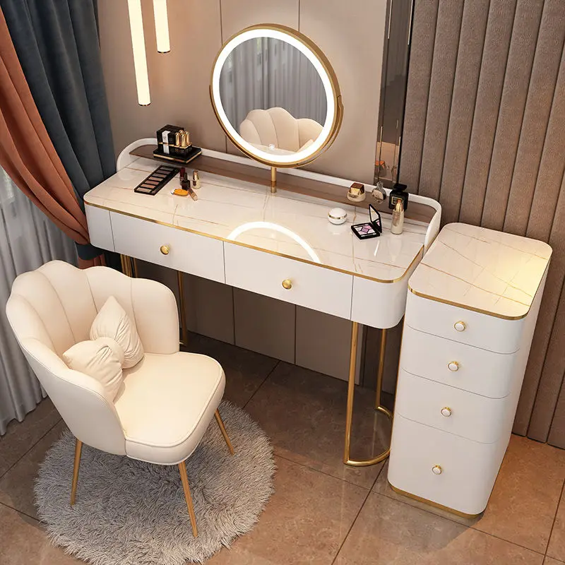 Table Makeup With Lighted Mirror Dressing Table Light Luxury Modern