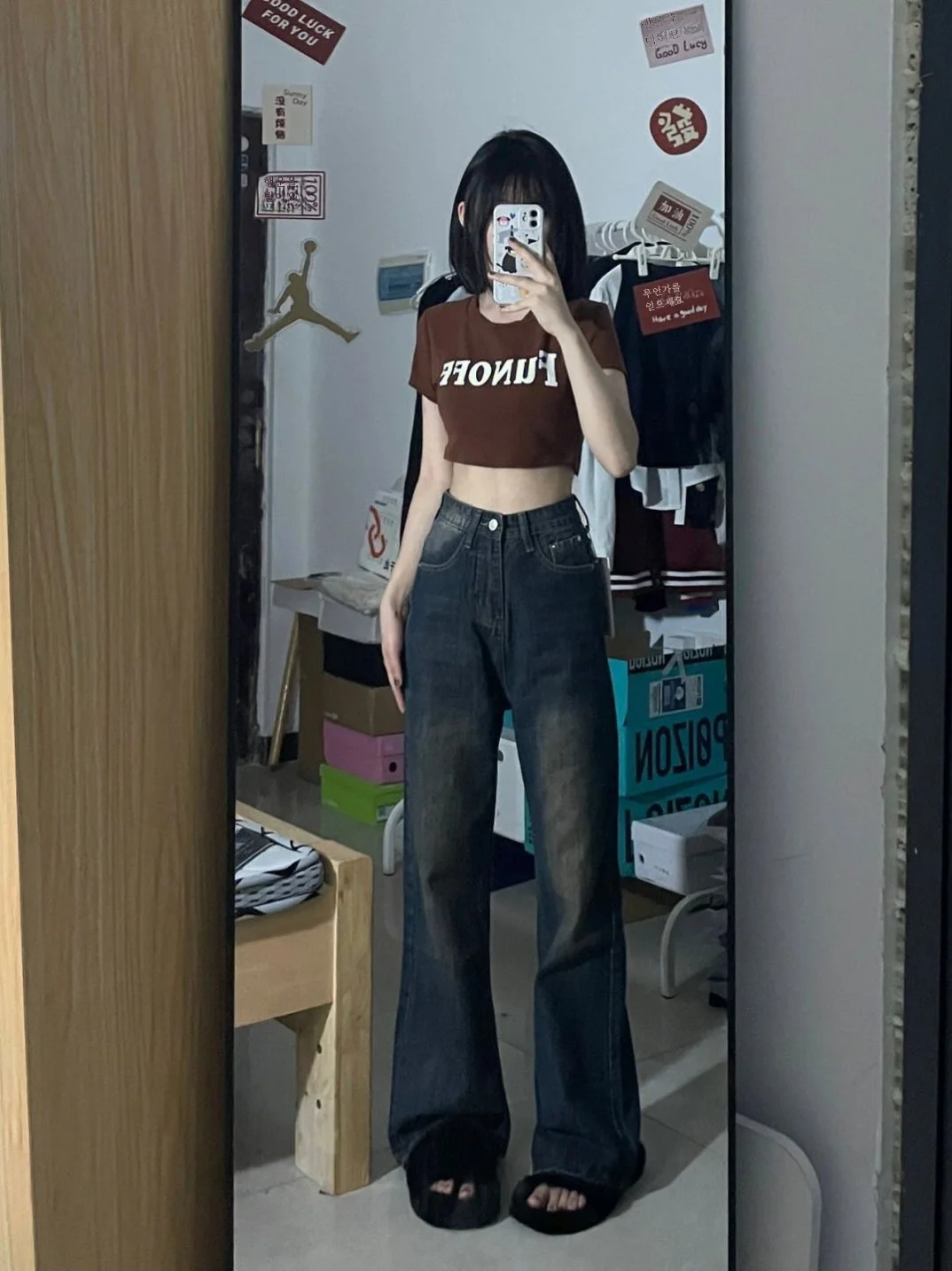 2024 새로운 스트레이트 레그 데님 청바지 여성용 화이트 하이 웨이스트 루즈핏 벨 보텀스 봄 슬리밍 슬림 피트 바지  Best5