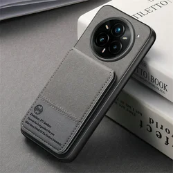Leather Card Holder Wallet Case - Magnetic Flip Shockproof Cover - Realme 14 Pro Lite (GRAY)