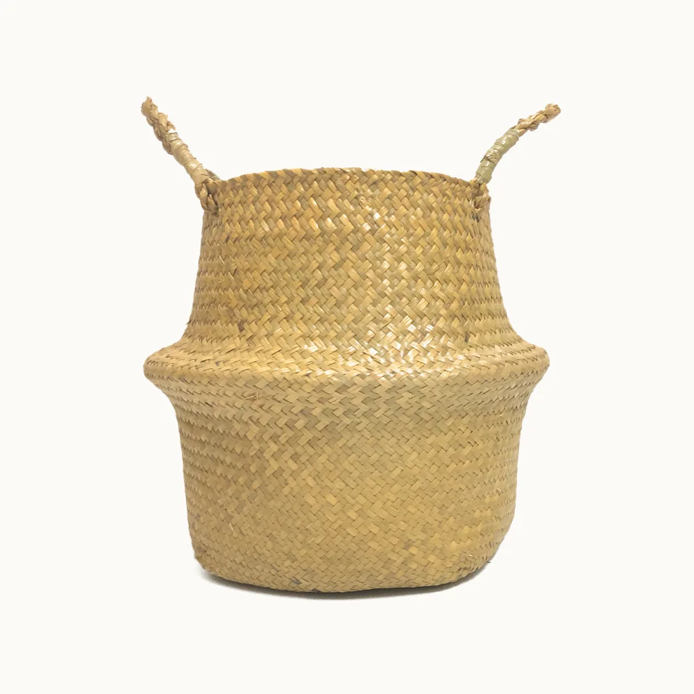 storage baskets Storage Baskets Straw Wicker Rattan Hanging Flowerpot Seagrass Folding Laundry Clthoes Baskets Garden Plant Basket Home Decor