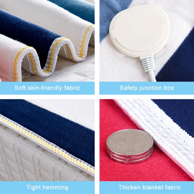 150X180Cm Elektromos Takaró Fűtött 220 V -Os Vastag Matrac Termosztát Biztonsági Fűtés Meleg Melegítő Pad - Image 4
