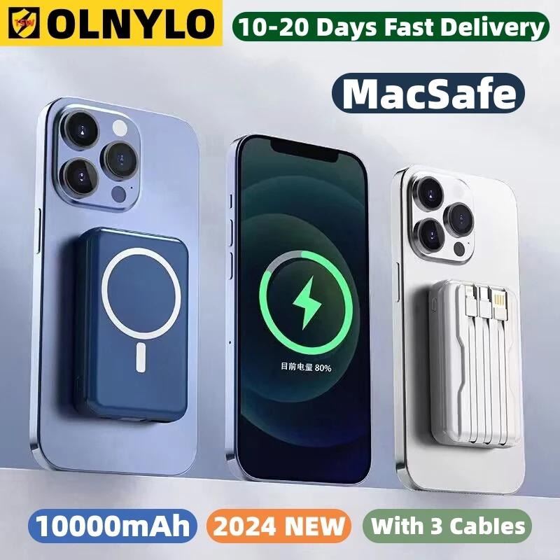 

10000mAh Magnetic Wireless Power Bank Portable External Auxiliary Battery For Magsafe iPhone 15 14 13 12 11 Pro Max Fast Charger