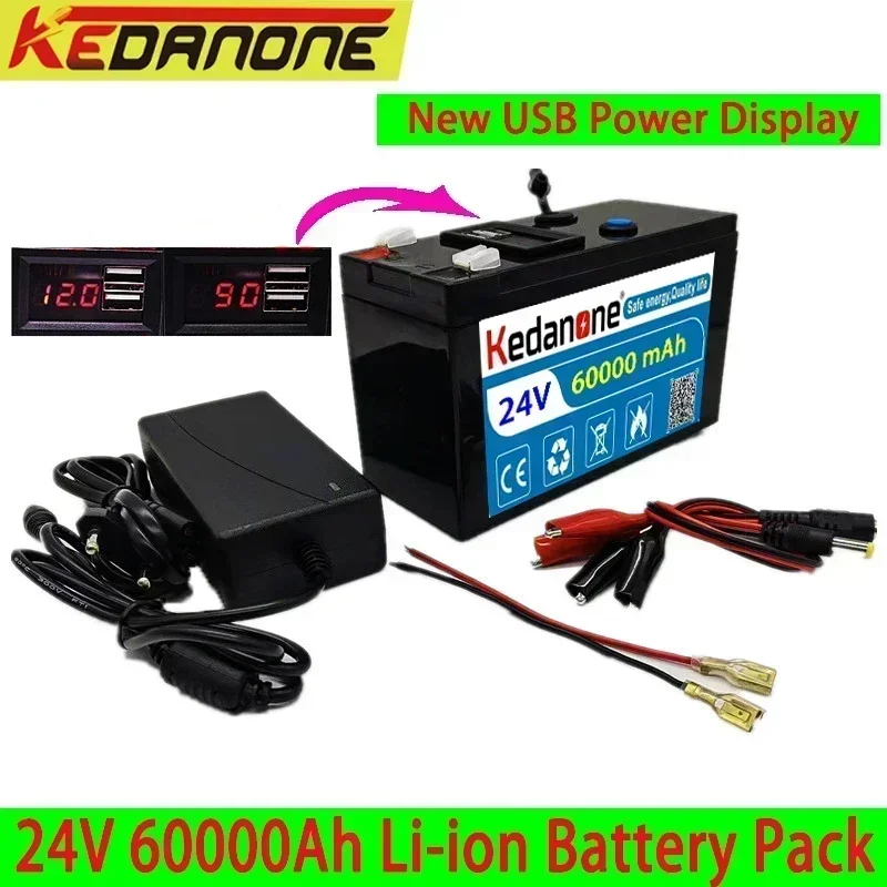 

New Power Lucky Li Ion 18650 Battery Electric Vehicle Lithium Battery Pack 24V 60Ah 80Ah 100Ah Built-in BMS 30A High Current