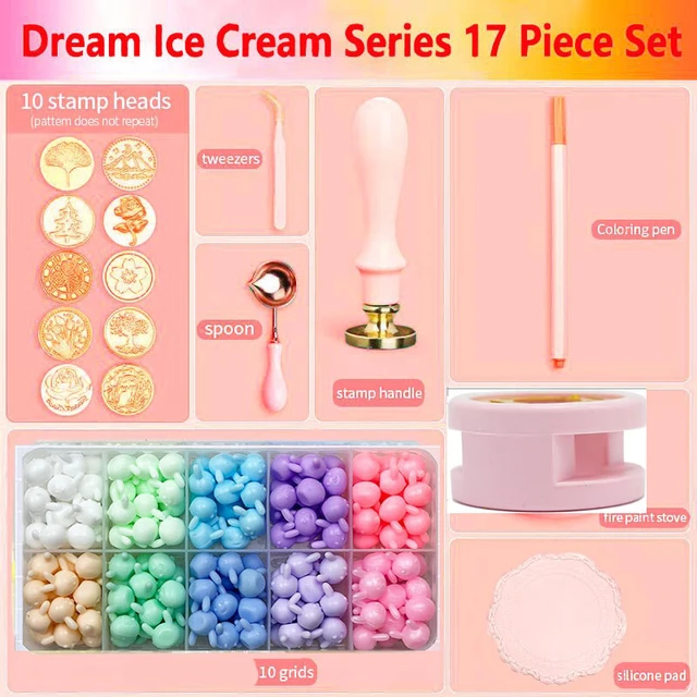 Wax Seal Stamp Kit Wax Beads Sealing Envelopes Wax Stamp Set with Spoon  Candles 24 Colors Craft Wedding Decorative Wax seal kit - AliExpress