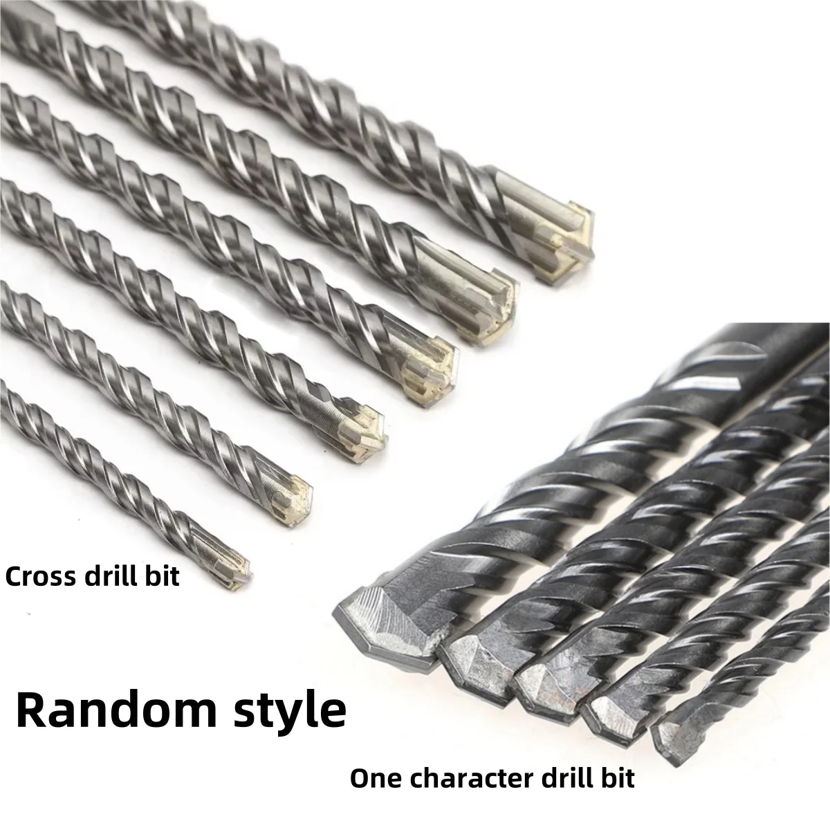 Drill Bits 110/160/210mm SDS Plus Masonry Crosshead Twin spiral Hammer Drill Bits 6/8/10/12/14/16mm Twist Drill Bit for Woodworking & Metal