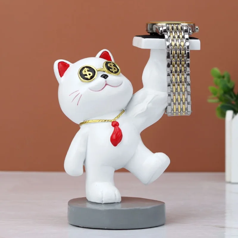 Resin Creative Watch Stand Luxury Personalized Cat Dial Holder Watch Storage Case Organizer Support Apple Watches Accessories