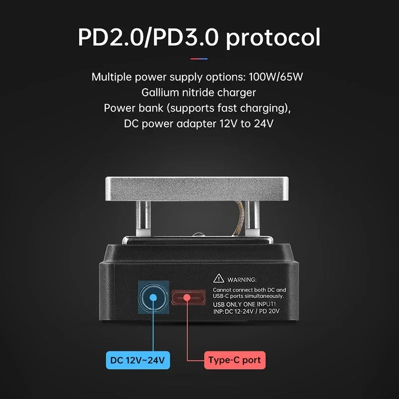 ALIENTEK 미니 핫 플레이트 예열기 SMD 가열 플레이트, 전원 PCB 보드 납땜 스테이션 수리 도구, HP15, PD DC 150W