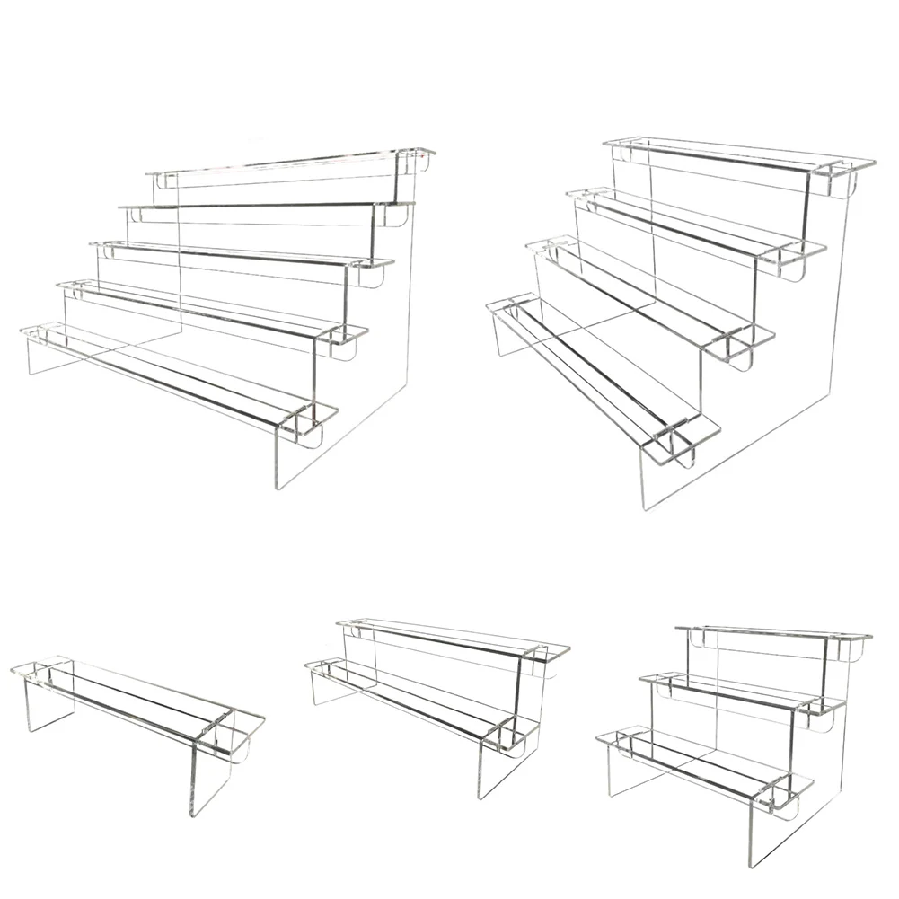 1-5 Layer Acrylic Display Stand Clear Display Riser Rack For Cupcake Candy Dessert Perfume Rack Figures Model Decor Organizer