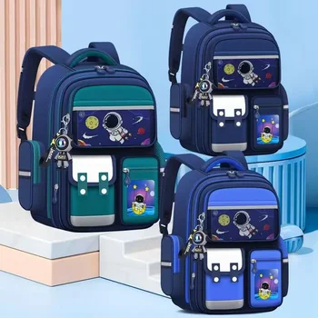 Astronaut Cartoon Backpack Grades 3-6 Large Capacity Schoolbag Outdoor Waterproof School Bag Starryscky Student Backpack Mohilas 1