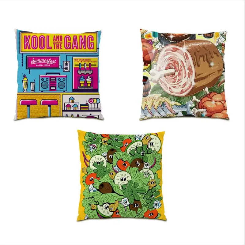 

Living Room Decoration Home Decor Throw Pillow Covers Food Velvet Cushion Cover 45x45 Gift Square Print Vegetable Bed Sofa E1234