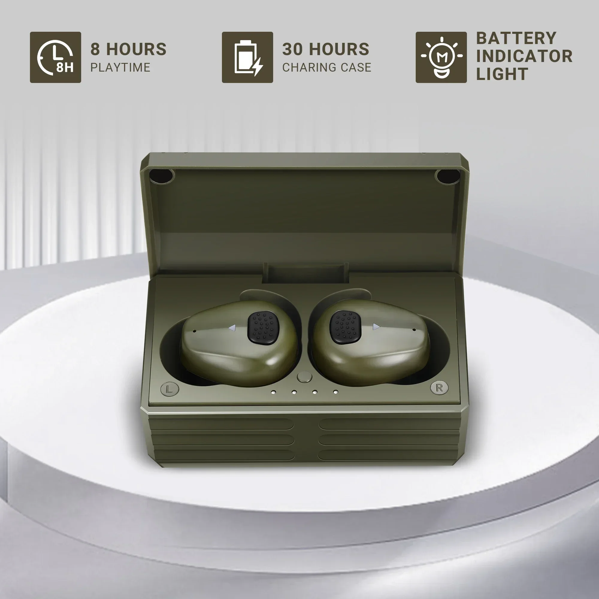 รูปสินค้า อุปกรณ์ป้องกันหูยิงปืน Bluetooth 5.3 ขยายเสียง 4 เท่า
