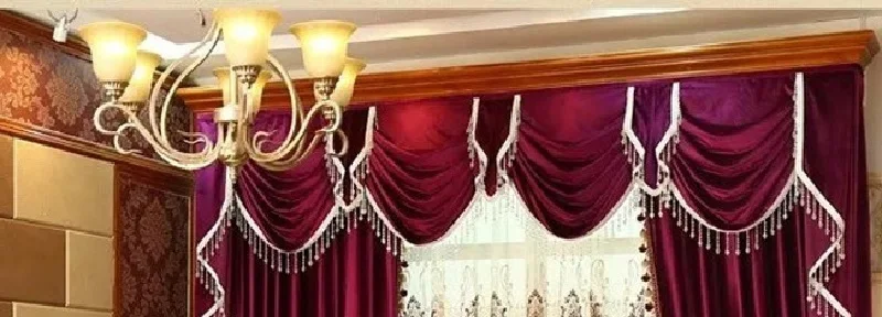 Premium Italian Velvet Drapery Valance Curtains for Living Room Bedroom Study Velvet Drapery Decorative Valance Curtains Tulle 