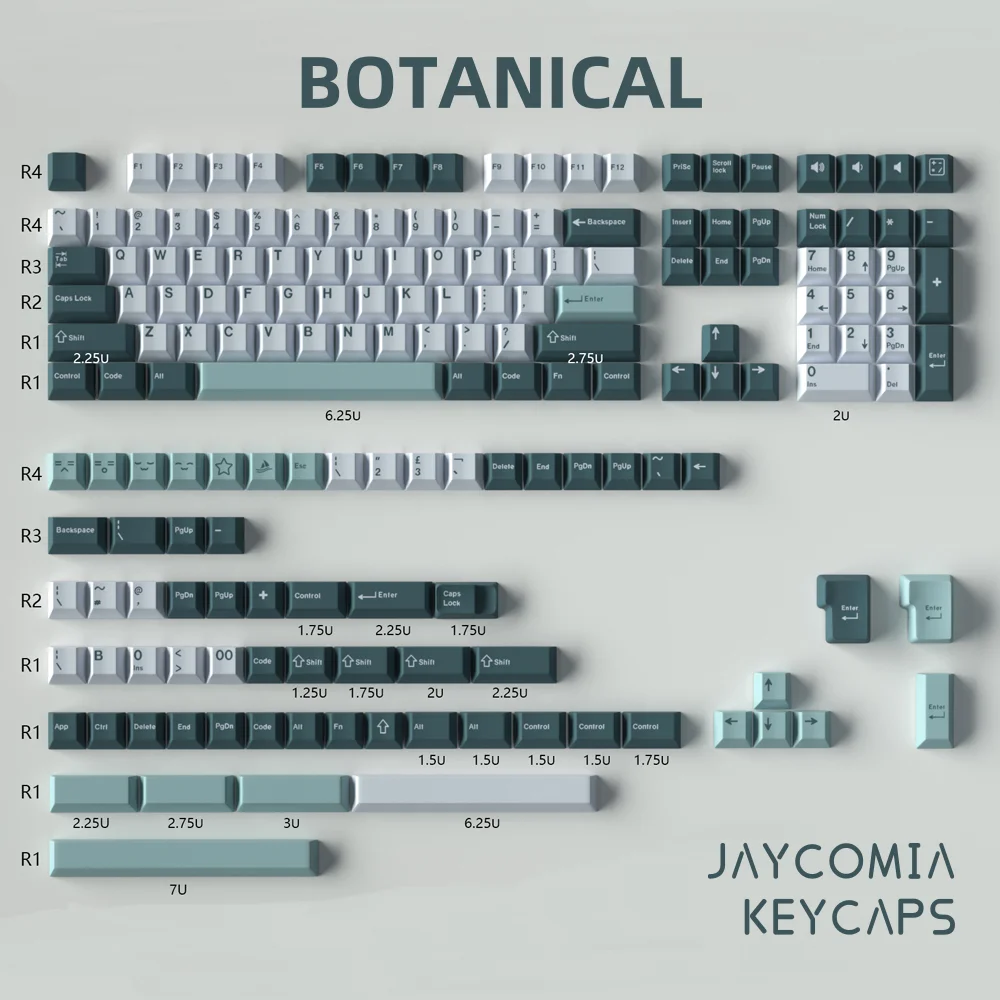 GMK PBT Cherry Profile Keycaps Set - WOB Red Samurai Botanical Olivia Design, 173 Keys, 7U Space Keys, Alice Layout