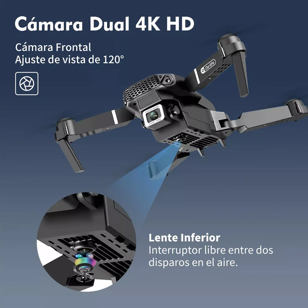Drones caméra 4K E88 gran angular, cámara HD 1080P, WiFi, drone fpv, mini dron,Soporte de altura, plegable, RC, cuadricóptero, juguetes para niños