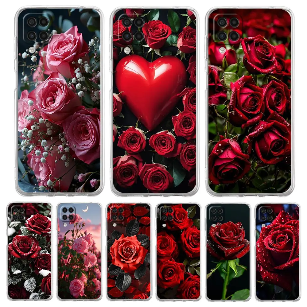 Elegant Red Rose Floral Phone Case Cover