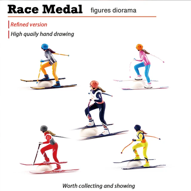 3 Pcs Miniature Skier Snowboarder Ski Sports People 1:87 Figures HO Scale  Models Building Landscape Scene Accessories Diorama Supplies 