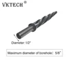 5/8 Inch Bridge Reamer 1/2 Inch Shank HSS Taper Bridge Reamer Bit High Speed Steel Spiral Flute Drill Bit for Metal Construction 6