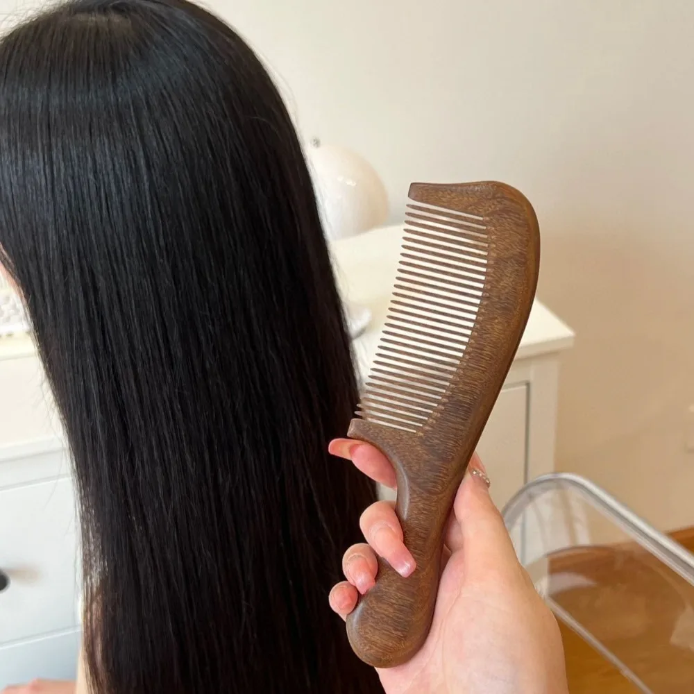 New Natural Labor Wooden Comb Meridian Massage No-snags Wood Comb Curly Hair Straight Wide Tooth Comb Girl